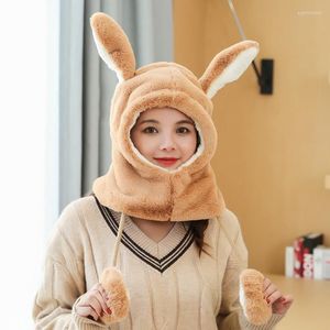 Ohrenplüschmütze Damen Winter Lätzchen Eine Kappe Koreanischer Stil Kawaii The Tide Halskragen Warm Und Samt Ohrenschützer Mützen 03 Beanie/Totenkopfkappen Eger2