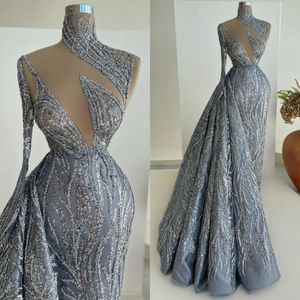 Glitter cekinowe sukienki na bal maturalne Sukienki na imprezę na ramię syrenę długość podłogi