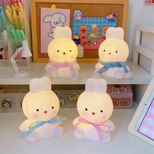 W&G Kawaii Cartoon Creative Night Light Unpled Bunny Bedroom Bedside Desk Lamp Home Decoration 220622