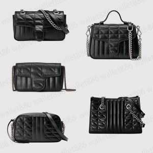 Bolsas de grife femininas, moda, correntes, bolsas, bolsa de ombro, bolsas de marcas famosas, senhora, couro genuíno, preto, branco, cinza, marmont, bolsa transversal