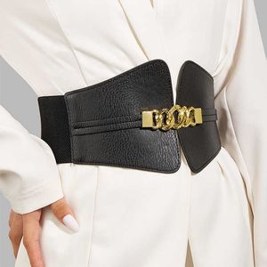 High Topselling Quality Leather for Women Wide Design Waist Strap Corset Belt Adjustable No Buckle Female Ladies Elasticity Waistband Designer Classic band er