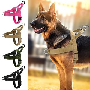 Collari per cani Guinzagli riflettenti No Pull Imbracatura in nylon Regolabile Gilet da addestramento per animali domestici per cani di taglia media Pitbull Pastore tedesco