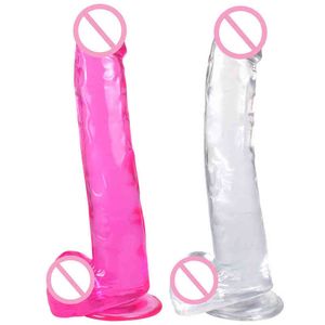 NXY DILDOS brinquedos anal brinquedos transparentes imitação de cor pênis de cristal geléia genera grande plug plug adulto produtos 0324