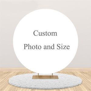 Personalized Customize Circle Round Party Decor Vinyl and Polyester Pography Backdrops Seamless Backdrop Cloth Prop 220614