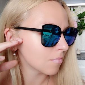 Sunglasses Fashion Colorful Reflective Mercury Oversize Round Frame Glasses Coated Outdoor Internet Celebrity Recommend GafasSunglasses