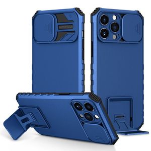 Robusto cavalletto ibrido Custodie di grado militare Slide Protezione dell'obiettivo della fotocamera per iPhone 13 12 11 Pro X XS Max XR 8 Samsung S20 FE S21 S22 Ultra A21S A13 5G A23 A33 A53 A73 A12