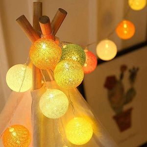 Strings LED 20 Cotton Ball Garland Lights String Christmas Xmas Outdoor Holiday Wedding Party Baby Bed Fairy DecorationsLED