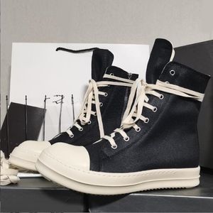 Unisex vår boot canvas stövlar 2022 andningsbara kvinnor booties svart vit fotled stövlar för kvinna och män storlek 35-47