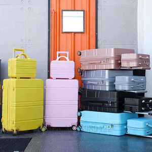 New Luggage Set Travel Suitcase Trolley Bag ''carry On Cabin Rolling Spinner Wheels Women Fashion Case J220708 J220708