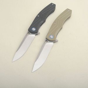 Ny G7201 Flipper Folding Knife D2 Stone Wash Drop Point Blade G10 med rostfritt stålplåthandtag Bollbärande EDC Pocket Folder Knives 2 Handtag Färger