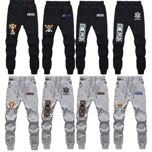 Männer Hosen Anime One Piece Ruffy Casual Jogginghose Law Zoro Edward Gate Sommer Sweat Taschen Mode Jogger Jogging Lange Hosen männer