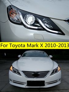 Full LED-huvudljusmontering för Toyota Mark x 2010-2013 Strålkastare Reiz DRL Front Lamp Dynamic Turn Signal-strålkastare LED-lampan