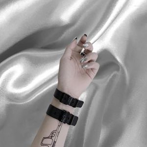 Cintura per orologio nera minimalista punk in acciaio inossidabile Bracciale hip-hop in titanio regolabile largo 8-18 mm per donna Uomo Catena a maglie per coppia
