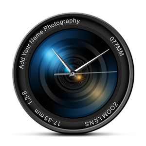 Камера объектива Пографии изображения изображения Zoom po iso exection exposure Snap Sell Selfie Custom Decorative Modern Wall Clock 220615