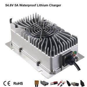 300W Waterproof 48V 5A Lithium Electric Bicycle Charger 13S 54.6V Li-ion Ebike Wheelchair Scooter Golf Cart Smart Charger