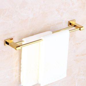 Handduksställen Badrum Double Babbs Copper Wall Mounted Bath Bar Gold 40-60 cm Hårdvarutillbehör