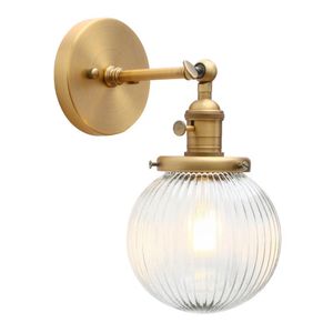 Wall Lamp Permo Industrial Ribbed Globe Glass Light Fittings Switched Sconces Lighting For Kitchen Island Living Room BedroomWall LampWall