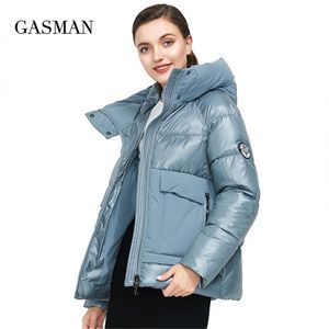 Marka Gasman Autumn zima moda kobiety parka w dół kurtka z kapturem patchwork grube płaszcz Kobieta ciepłe ubrania puffer kurtka 001 211120