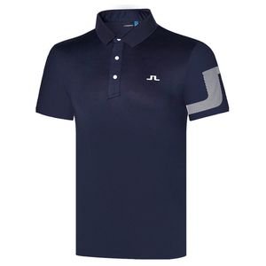 Primavera verão roupas masculinas manga curta golfe t-shirts preto ou branco cores jl lazer ao ar livre polos camisa esportiva 220623