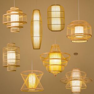 Pendant Lamps Bamboo Chandelier Chinese Tea Room Restaurant El Lantern Pot Cuisine Hand Made Japanese LuminairePendant