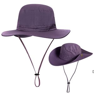 Balıkçı Şapka Parti Malzemeleri Açık Katı Renk Kapaklar Spor Yaprak Orman Askeri Kapak Balıkçılık Şapka Güneş Ekran Gazlı Bez Kovboy Paketlenebilir BBE13787