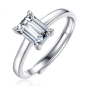 Сертифицированное Radiant Cut Moissanite Обручальное кольцо 1ct 2ct 2ct бесцветные VVS Diamond Confoal Rings