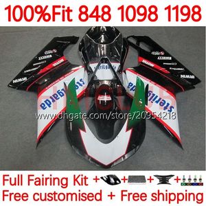 Ducati için Enjeksiyon Fairings 848 1098 1198 S R 848R 1198R gövdeli 163no.6 848S 1098S 2007 2008 2009 2011 2011 1098r 1198s 07 08 09 10 11 12 OEM Vücut Siyah Yeşil