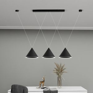 Weiße Küchenschwarzinsel großhandel-Anhängerlampen moderne schwarze weiße Kücheninsel lebende Esszimmer Bar Home Decor LED Innenhänge Beleuchtung E14 Pendant