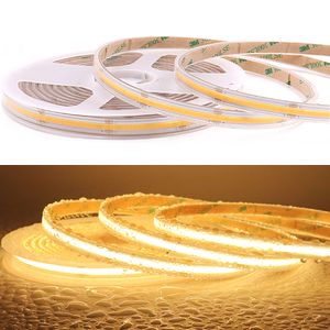 IP68 Waterproof COB Strip LED Light Bar 384 LEDs/m 12V 24V Flexible LED Tape CRI 90 FOB Strip for Outdoor House Lighting