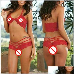 New Fashion Sexy Attract Women Lingerie Sleepwear G-String Lace Underwear 3 Colors Optional Drop Delivery 2021 Set Health Beauty G2V7Q