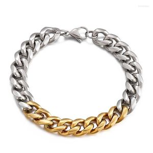 Link Chain Mens Blandande färgarmband Miami kubansk rostfritt stål Brazaleter för män Braslet smycken gåva honom inte22