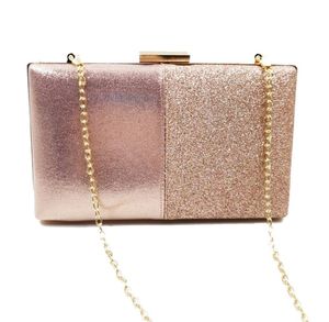 Evening bag womens clutch bag shoulder bags shiny pu sequin stitching banquet dress