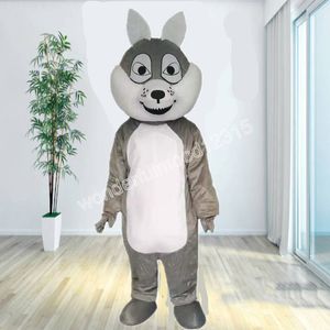 grey wolf Mascot Costumes High quality Cartoon Character Outfit Suit Halloween Outdoor Theme Party Adults Unisex Dress