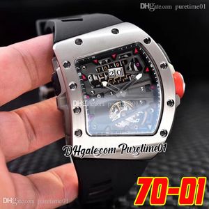 Alain Prost F1 AutoTic Tourbillon Mens Watch Steel Case Big Datum Skelett Ring Limited Edition Black Gummi Strap Sport Klockor Puretime01 7001A1