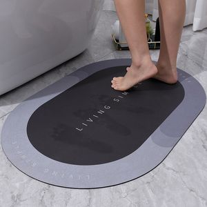 40x60cm Oval Non-Slip Bath Mats Diatom Mud Soft Floor Mat Bathroom Absorbent Quick-drying Rug Door Carpet Floor-Mat Bathroommat Doormat Toilet Pad ZL1128