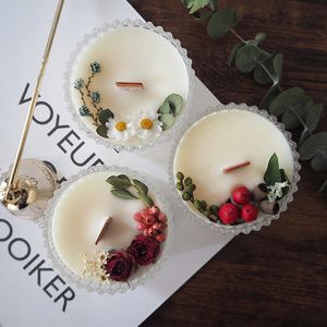 Scented Candles Home Decoration Creative Dried Flower Aromatherapy Scented Candle Glass Jar Candle Birthday Gift Ornaments Craft