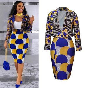 Two Piece Dress European And American Clothing African Plus Size Casual Small Suit Two Piece Set Skirts WomensTwo