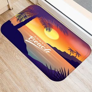 Carpets Summer Sea Tropical Anti-Slip Kitchen Doormat Bath Entrance Door Mat Suede Velvet Carpet Indoor Floor Mats Rug Home Decor 48258Carpe