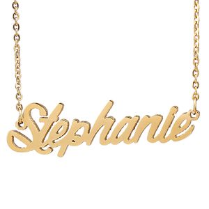 Personalized custom 18K Gold Plated Stainless Steel Script Name necklace CX220408