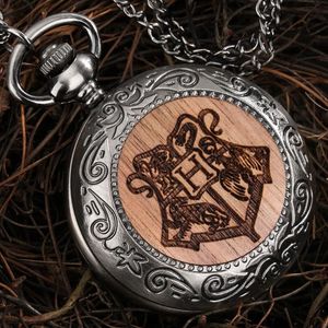 Pocket Watches Famous Magic Novel Watch Antique Flower Decorative Border Retro Hshield Pendant Necklace Quartz Clock Chain Gift Unisexpocket