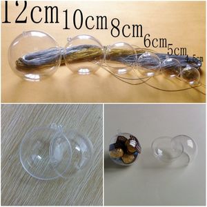40pcs 4/5/6/9cm Decorações de Natal transparente de plástico transparente de plástico pode abrir plástico Bauble Bauble Gift T200117