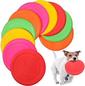 Dog Flying Disc Silicone Puppy Flyer Toy Soft Dog Floating Saucer oförstörbar reagera snabbare träning Interaktiva leksaker