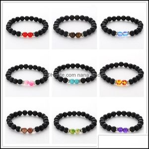 Fios de fios de miçangas jóias moda 20styles 8mm de lava negra natural de lava de pedra bracelete diy rock rock difusor de óleo essencial para w