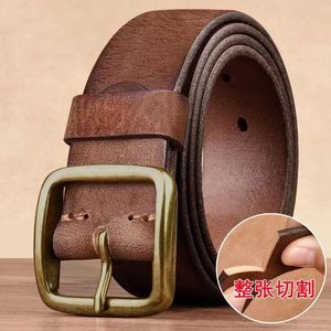 Cinture Corea 130 cm Fibbia per cintura in pelle di alta qualità Designer di lusso Uomo di marca Cinturino in pelle di mucca Jeans maschili per uomo Cowboy MaleCinture