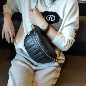 Бриггс мягкая подлинная кожаная мода женская грудная сумка высококачественная маленькая раковина Классическая черная сумка поперечного тела 220812