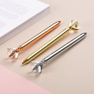 Gel Pens Luxury Portable Big Crystal Pen Diamond Ballpoint Stationery Ballpen Home Office School Supplies Drop WholesaleGel