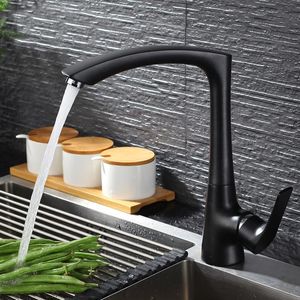 Küchenarmaturen Wasserhahn Schwarz/Weiß/Haferkupfer Kalt- und Wasserspüle Einhand-Deckmontage-Flexible Mischbatterien