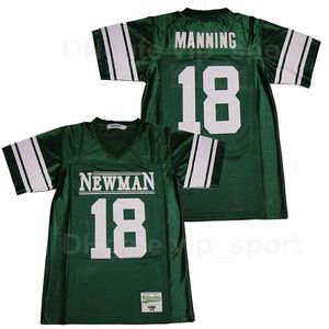 C202 Sport Futbol Lisesi 18 Peyton Manning Isidore Newman Jersey Takımı Renk Yeşil Nefes Alabilir Saf Pamuk Tüm Dikişli En İyi Kalite Satışta