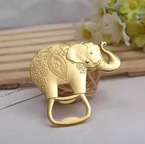 Guldbröllop gynnar och gåva Lucky Golden Elephant Wine Bottle Opener FY3763 0615