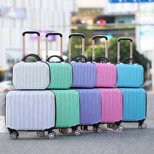 New Inch Travel Luggage Set Women Suitcase On Wheels Children Rolling Abs Trolley Bag Cabin carry Us J220708 J220708